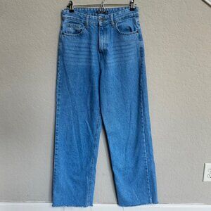 NASTY GAL Wide Leg Jeans Raw Hem US 6